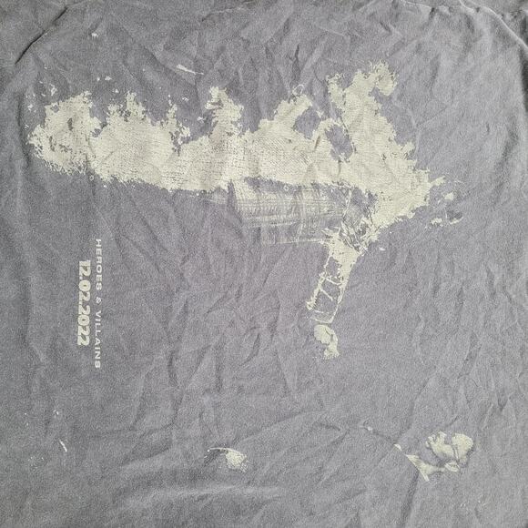 Metro Boomin 2022 Heroes & Villains Tour T-Shirt Men’s Medium Gray Rap Band Tee - Picture 5 of 5